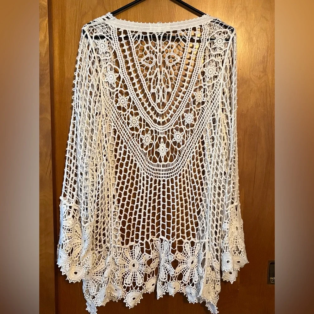 Rebellion Cream Crochet Cardigan - Picture 2 of 3